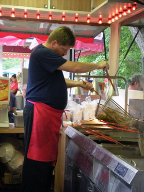 Working the Fryer Working the Fryer