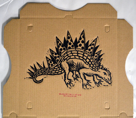 Social Practice Printmaking Pizza Boxes