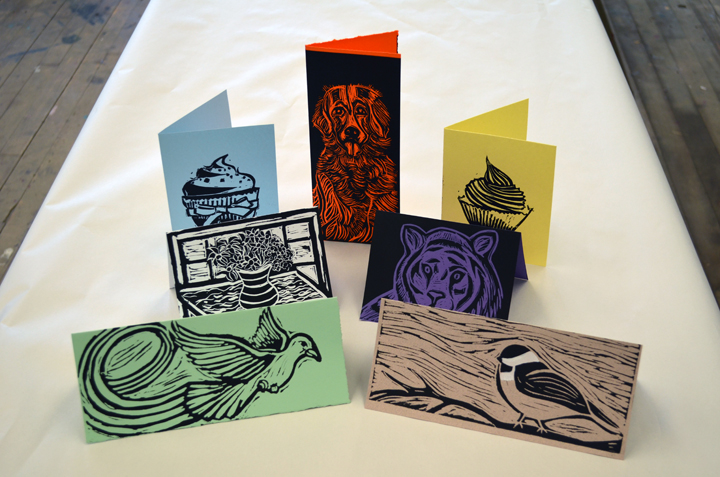 Social Practice Linoleum Cut Greeting Cards Donation