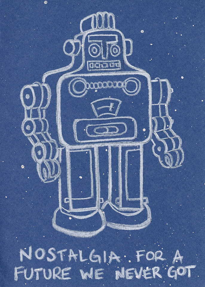 Constellation Robot Future Illustration Humor AstroExplorer Adam Blue