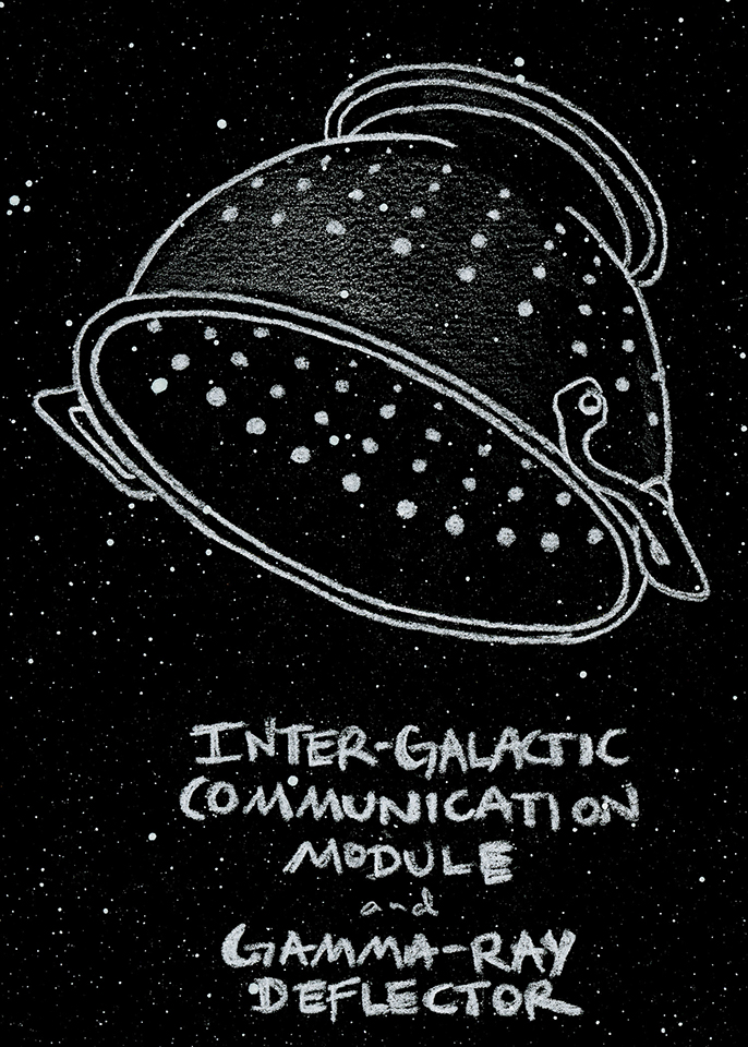Constellation Tin Foil Hat Illustration Humor AstroExplorer Adam Blue 